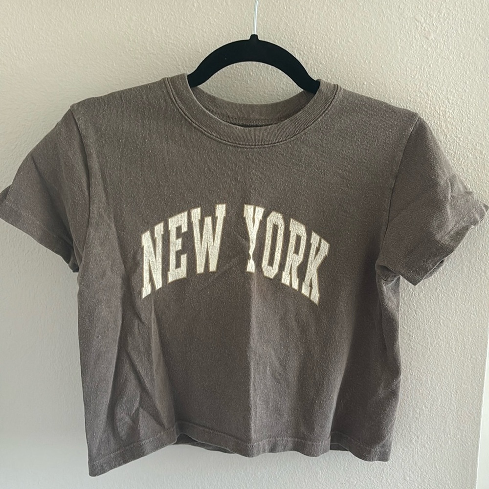 John Galt brown “New York” baby tee